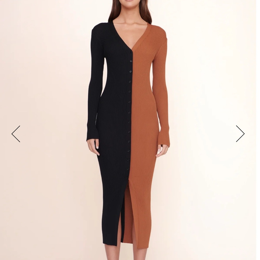 STAUD Shoko Coloblock Sweater Dress, XS